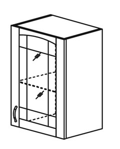 Шкаф кухонный Кантри настенный однодверный с полкой со вставкой из стекла 718*500*320мм в Чите