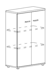 Шкаф средний закрытый Albero (78х36,4х119,4) в Чите