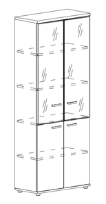 Шкаф для документов Albero, со стеклянными дверьми (78х36,4х193) в Чите