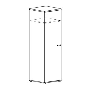 Шкаф для одежды глубокий узкий Albero (60х59х193) в Чите
