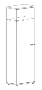 Шкаф для одежды узкий А4, (60x36.4x193) белый премиум А4 9308 БП в Чите