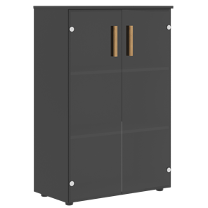 Шкаф со стеклянными средними дверьми FORTA Черный Графит FMC 80.2 (798х404х1197) в Чите