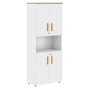 Шкаф с глухими  малыми дверьми FORTA Белый-Дуб Гамильтон FHC 80.4(Z) (798х404х1965) в Чите