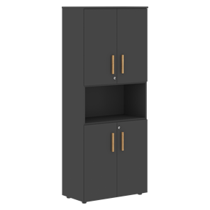 Шкаф  с глухими малыми дверями FORTA Черный Графит  FHC 80.2(Z) (798х404х1965) в Чите