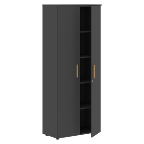 Широкий шкаф высокий FORTA Черный Графит FHC 80.1(Z) (798х404х1965) в Чите