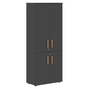 Шкаф широкий высокий FORTA Черный Графит FHC 80.2(Z) (798х404х1965) в Чите