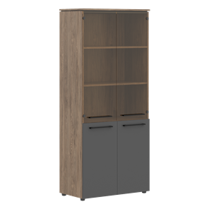 Шкаф высокий комбинированные двери MORRIS TREND Антрацит/Кария Пальмира MHC 85.2 (854х423х1956) в Чите
