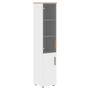 Высокий шкаф колонна с глухой дверью FORTA Белый-Дуб Гамильтон  FHC 40.2 (L/R) (399х404х1965) в Чите