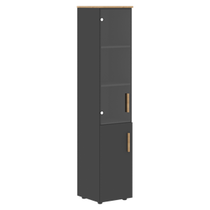 Высокий шкаф с глухой дверью колонна FORTA Графит-Дуб Гамильтон  FHC 40.2 (L/R) (399х404х1965) в Чите