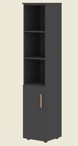 Шкаф колонна высокий с глухой малой дверью левой FORTA Черный Графит  FHC 40.5 (L) (399х404х1965) в Чите