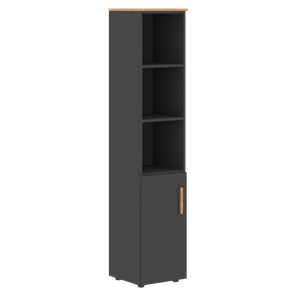 Высокий шкаф колонна с глухой малой дверью левой FORTA Графит-Дуб Гамильтон  FHC 40.5 (L) (399х404х1965) в Чите