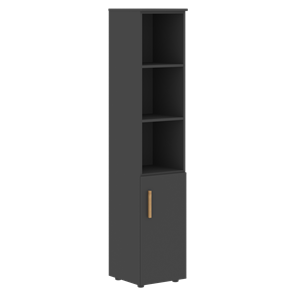 Высокий шкаф с глухой малой дверью  правой FORTA Черный Графит  FHC 40.5 (R) (399х404х1965) в Чите