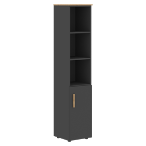 Шкаф колонна высокий с глухой малой дверью правой FORTA Графит-Дуб Гамильтон  FHC 40.5 (R) (399х404х1965) в Чите