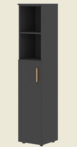 Шкаф колонна высокий с глухой средней дверью левой FORTA Черный Графит  FHC 40.6 (L) (399х404х1965) в Чите