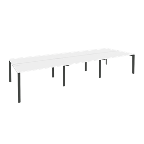 Офисный стол на металлокаркасе O.MP-D.RS-6.3.7 (Антрацит/Белый бриллиант) в Чите