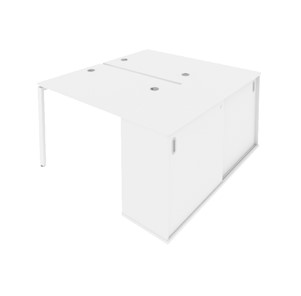 Офисный стол на металлокаркасе Б.РС-СШК-1.1 Белый/Белый в Чите