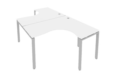Стол письменный Metal System БП.РАС-СА-2.4 Белый/Серый в Чите