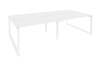 Офисный стол на металлокаркасе O.MO-D.RS-4.3.7, Белый/Белый бриллиант в Чите