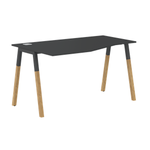 Письменный стол левый FORTA Черный Графит-Черный Графит-Бук  FCT 1367 (L) (1380х900(670)х733) в Чите