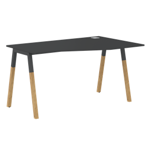 Письменный стол правый FORTA Черный Графит-Черный Графит-Бук FCT 1367 (R) (1380х900(670)х733) в Чите