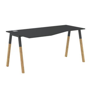 Письменный стол левый FORTA Черный Графит-Черный Графит-Бук FCT 1567  (L) (1580х900(670)х733) в Чите