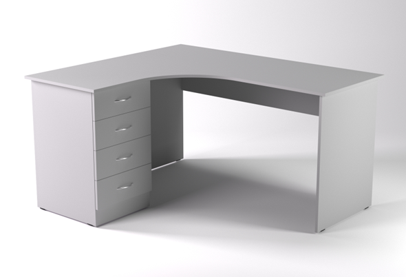 Офисный стол с тумбой СТЛ.15.13.6, Серый в Чите - изображение