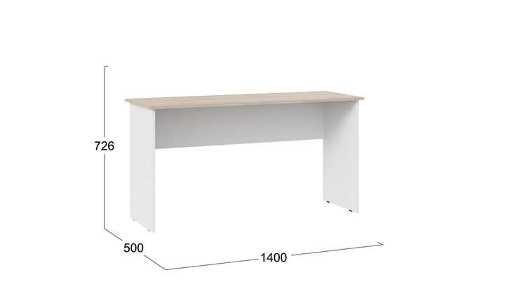 Письменный стол Тип 14, 1400 (Дуб Сонома/Белый Ясень) в Чите - изображение 2