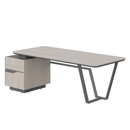 Стол с комбинированной столешницей и левой тумбой LINE Дуб-серый-антрацит СФ-571102.1 (2225х900х762) в Чите - изображение
