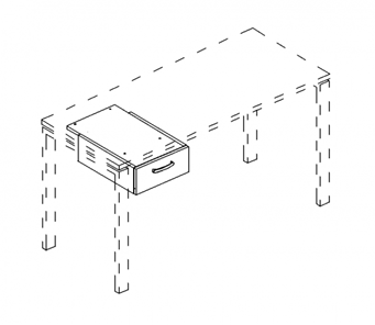 Тумба подвесная 1-ящичная (для стола 80) А4 (35.3x60.3x15.2) белый премиум, А4 216 БП в Чите
