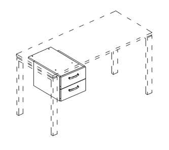 Тумба подвесная 2-ящичная (для стола 70) А4 (35.3x55.5x30.2) белый премиум, А4 206 БП в Чите
