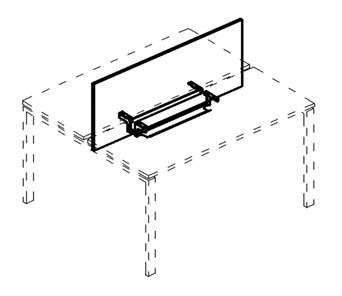 Экран настольный фронтальный для стола 100 с двумя кабель-каналами А4, (105x50x1.8) белый премиум / металлокаркас белый, А4 Б 846 БП в Чите