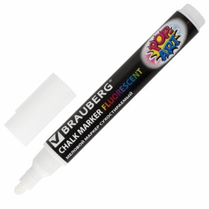 Меловой маркер Brauberg Pop Art, белый, 5 мм в Чите - предосмотр