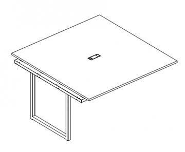 Секция стола для переговоров с каркасом QUATTRO А4, (120x124x75) белый премиум / металлокаркас белый, А4 Б4 131-1 БП в Чите