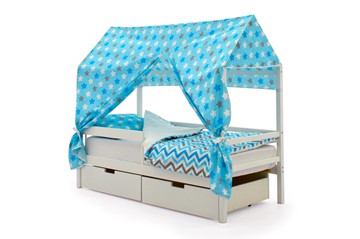 Крыша текстильная для кровати-домика Svogen (звезды, голубой) в Чите