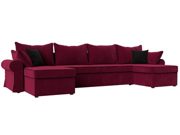 П-образный диван Элис, Бордовый (микровельвет) в Чите