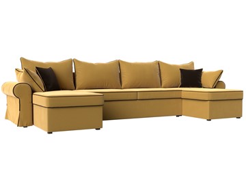 П-образный диван Элис, Желтый (микровельвет) в Чите