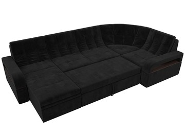 П-образный диван Лига-035, Черный (велюр) в Чите - предосмотр 1