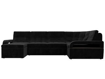 П-образный диван Лига-035, Черный (велюр) в Чите - предосмотр 3