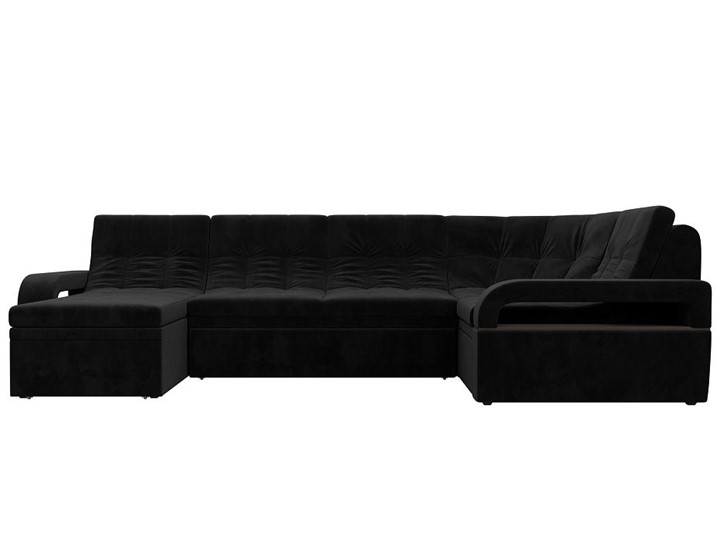 П-образный диван Лига-035, Черный (велюр) в Чите - изображение 3