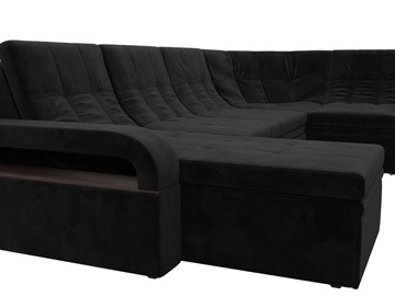 П-образный диван Лига-035, Черный (велюр) в Чите - предосмотр 4