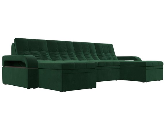 П-образный диван Лига-035 мини, Зеленый (велюр) в Чите - изображение