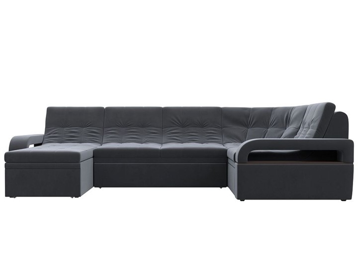 П-образный диван Лига-035, Серый (велюр) в Чите - изображение 3