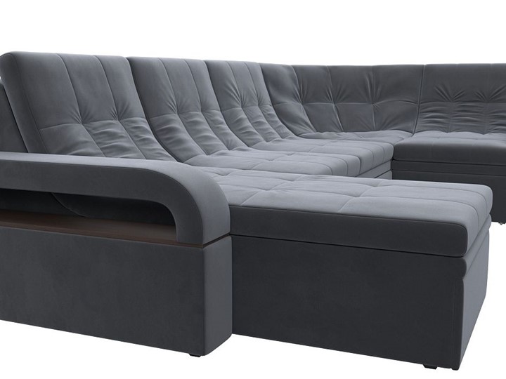 П-образный диван Лига-035, Серый (велюр) в Чите - изображение 4