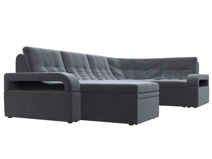 П-образный диван Лига-035, Серый (велюр) в Чите - изображение 5