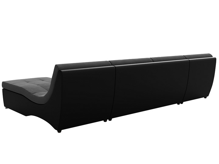 П-образный диван Монреаль, Серый\Черный (Велюр\Экокожа) в Чите - изображение 5