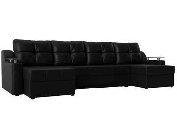 П-образный диван Сенатор, Черный (Экокожа) боннель в Чите