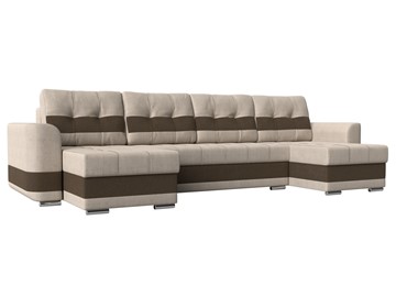 П-образный диван Честер, Бежевый/коричневый (рогожка) в Чите