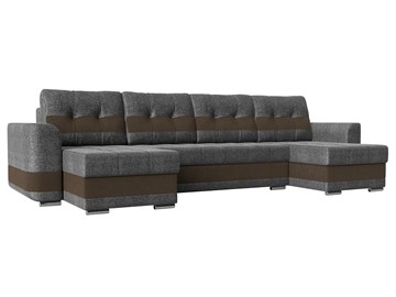 П-образный диван Честер, Серый/коричневый (рогожка) в Чите