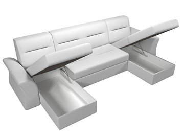 Большой П-образный диван Клайд, Белый (Экокожа) в Чите - предосмотр 2