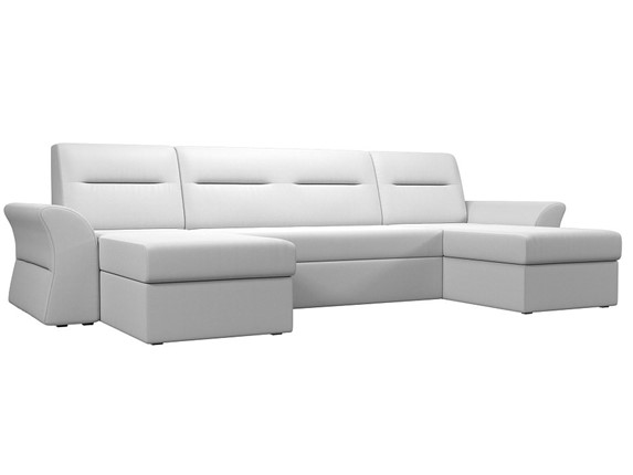 Большой П-образный диван Клайд, Белый (Экокожа) в Чите - изображение